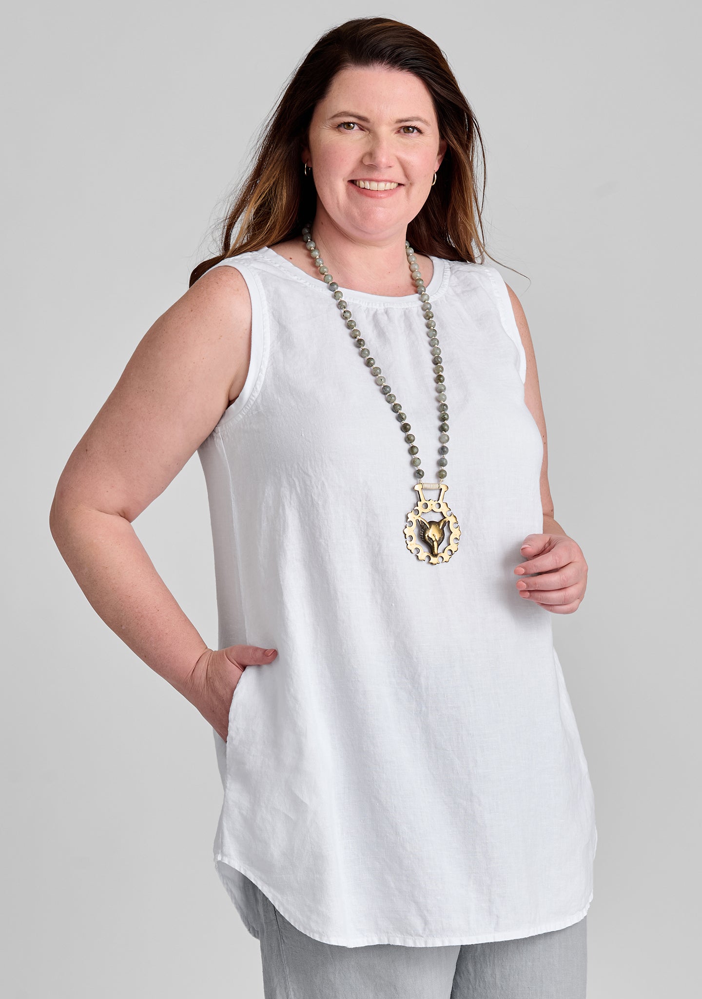 Women's Linen Tank Top - Breathable Summer Beach Tunic - Casual Boho Style for Vacation, Poolside & Outdoor Activities