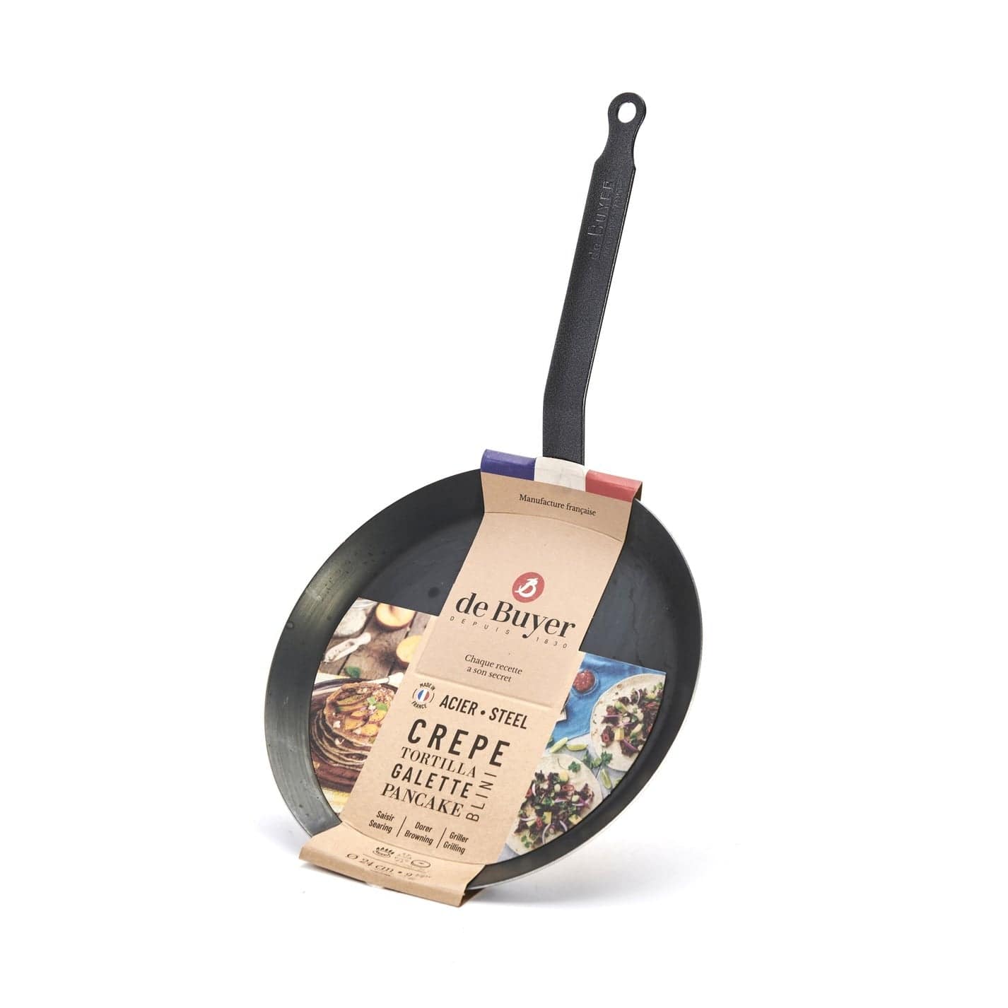 Premium de Buyer Blue Steel Crepe Pan - Professional French Pancake Maker for Home & Restaurant Use - Perfect for Crepes, Pancakes & Tortillas