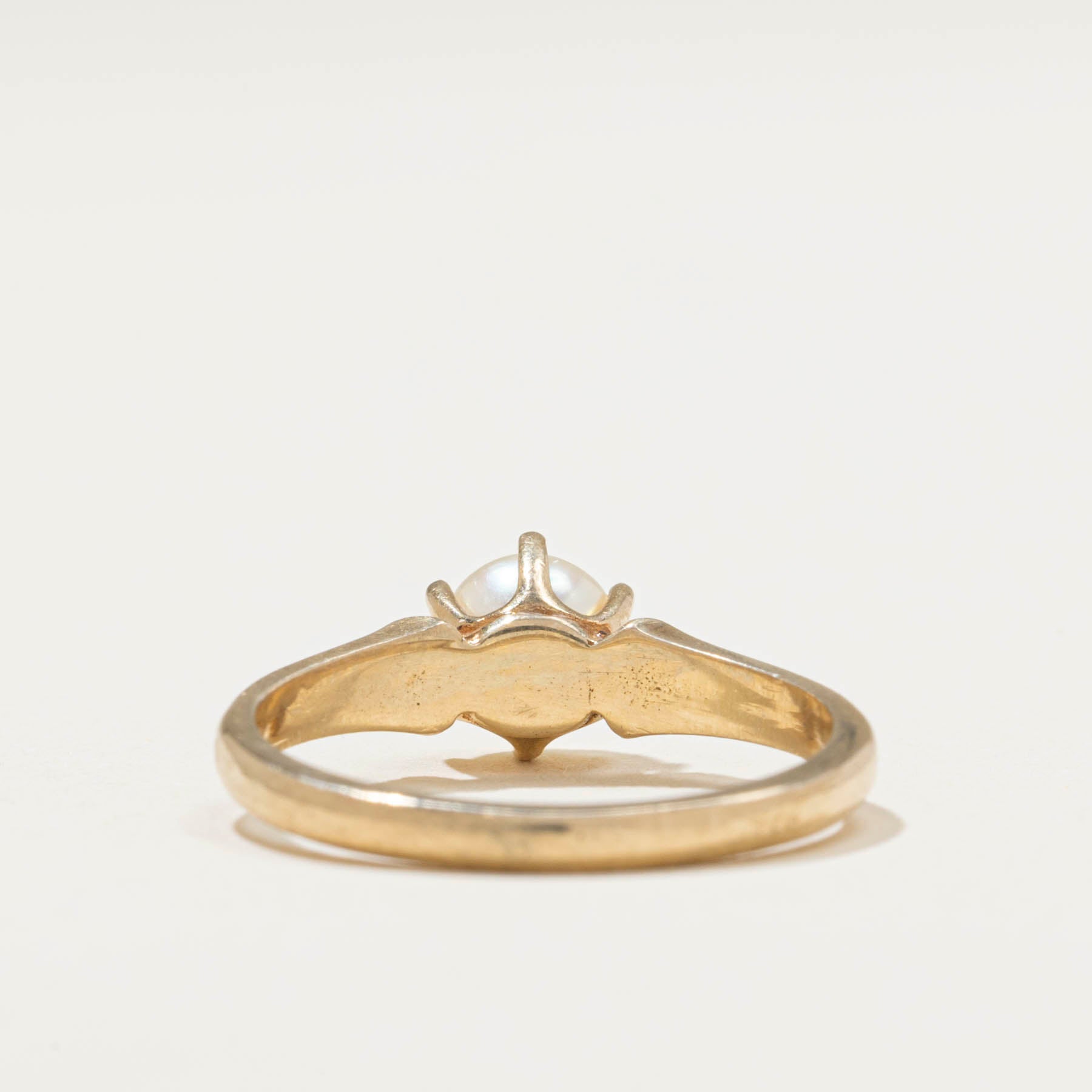 Solitaire Pearl Ring for Women - 14K Gold Plated, Size 6 | Elegant Pearl Jewelry for Engagement, Wedding, Anniversary & Special Occasions