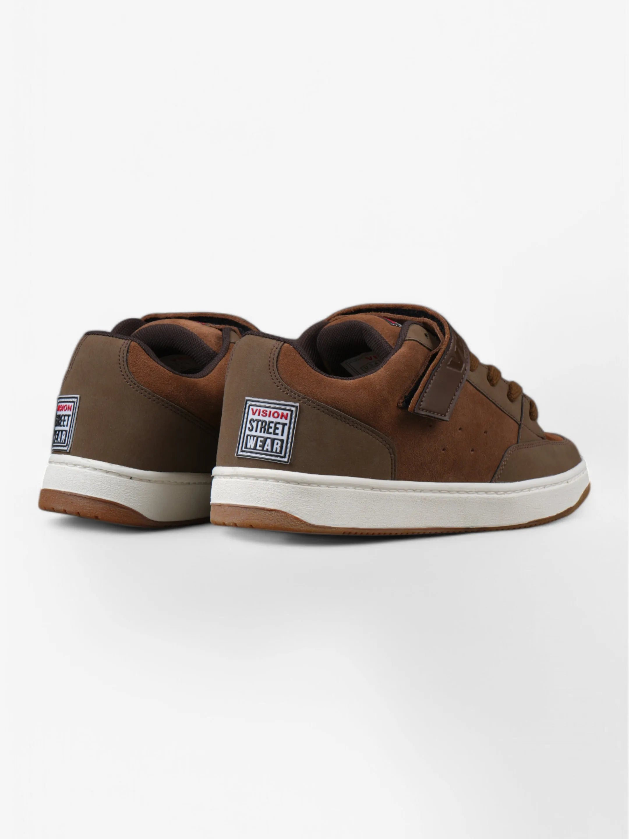 Vision Street Wear MC1400 Low Top Skate Shoes for Men - Brown Suede Sneakers for Casual Wear & Skateboarding
