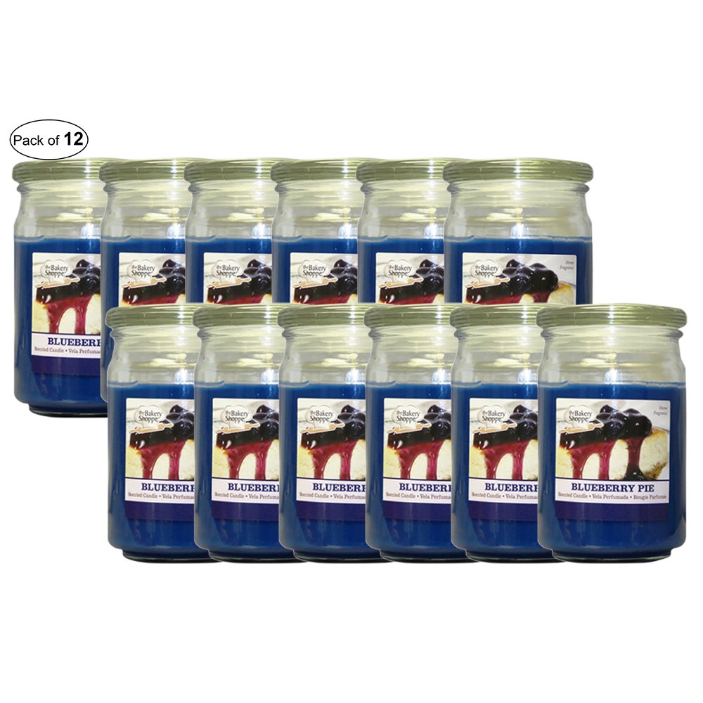 Blueberry Pie Scented Candle - 15 Oz Large Jar Candle (Pack of 12) for Home, Office & Relaxation - Long Lasting Fragrance for Aromatherapy & Gifts