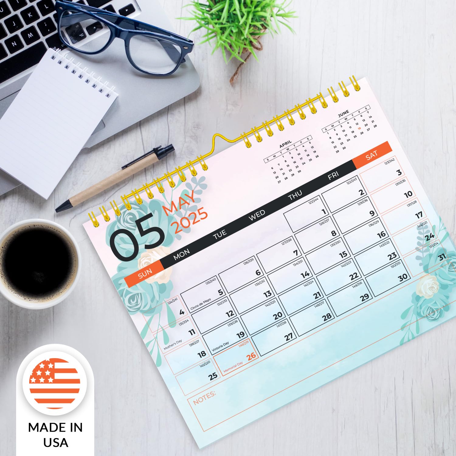 2025-2026 Wall Calendar | 18-Month Planner (January 2025 - June 2026) | 14.8