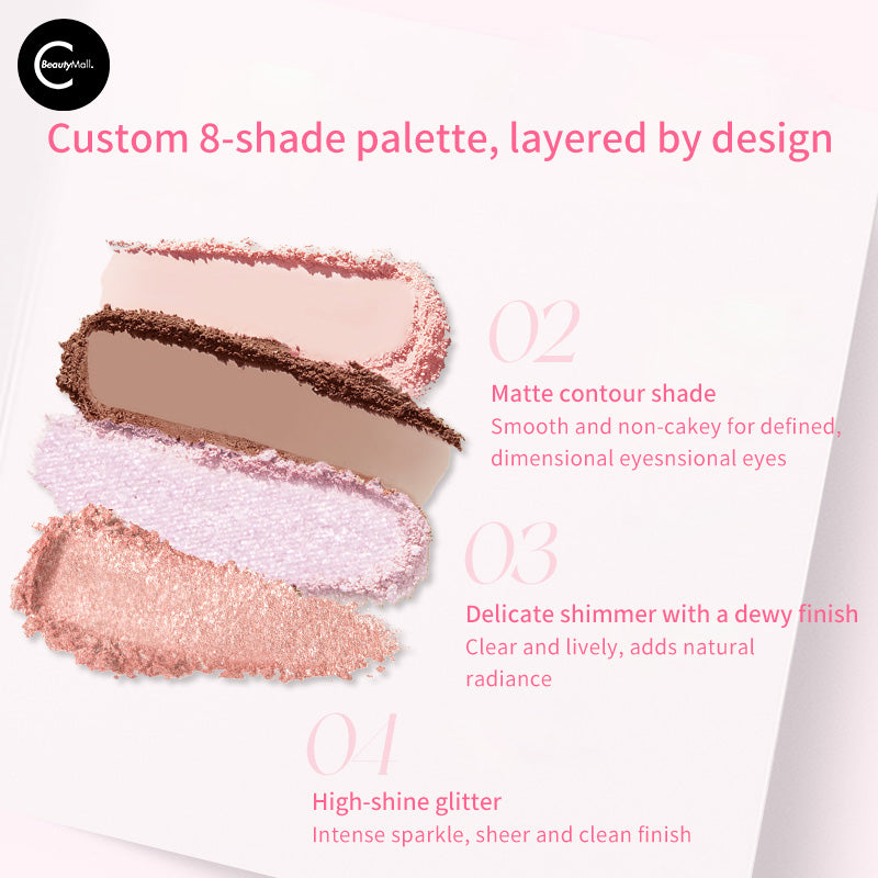 RMT Garden of Dreams 8 Color Eyeshadow Palette - Highly Pigmented, Long Lasting Makeup for Day & Night Looks - Perfect for Parties, Weddings & Everyday Wear