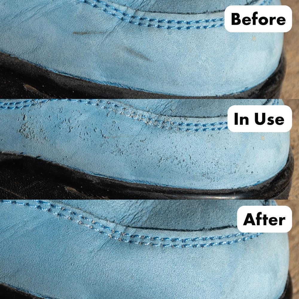 Premium Suede & Nubuck Cleaner Eraser - Remove Scuffs, Stains & Dirt from Sneakers, Shoes, Hats & Purses | German-Made Leather Care Kit for Daily Cleaning & Maintenance