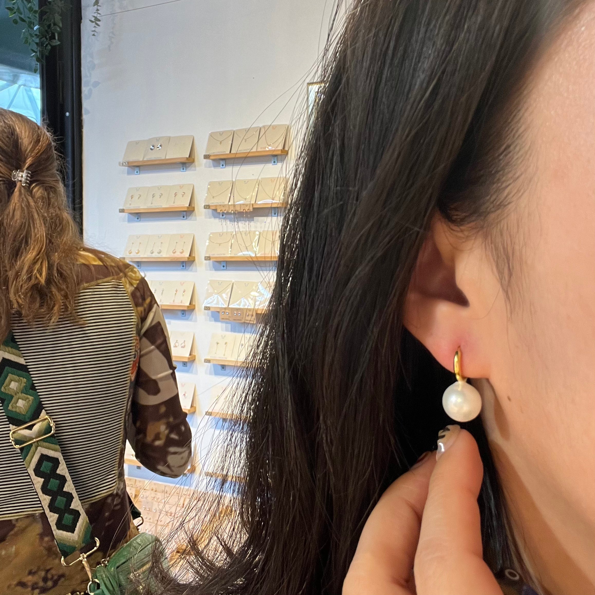 Pearl Drop Huggie Earrings for Women - Dainty & Elegant Pearl Hoop Earrings - Perfect for Everyday Wear, Date Night & Special Occasions