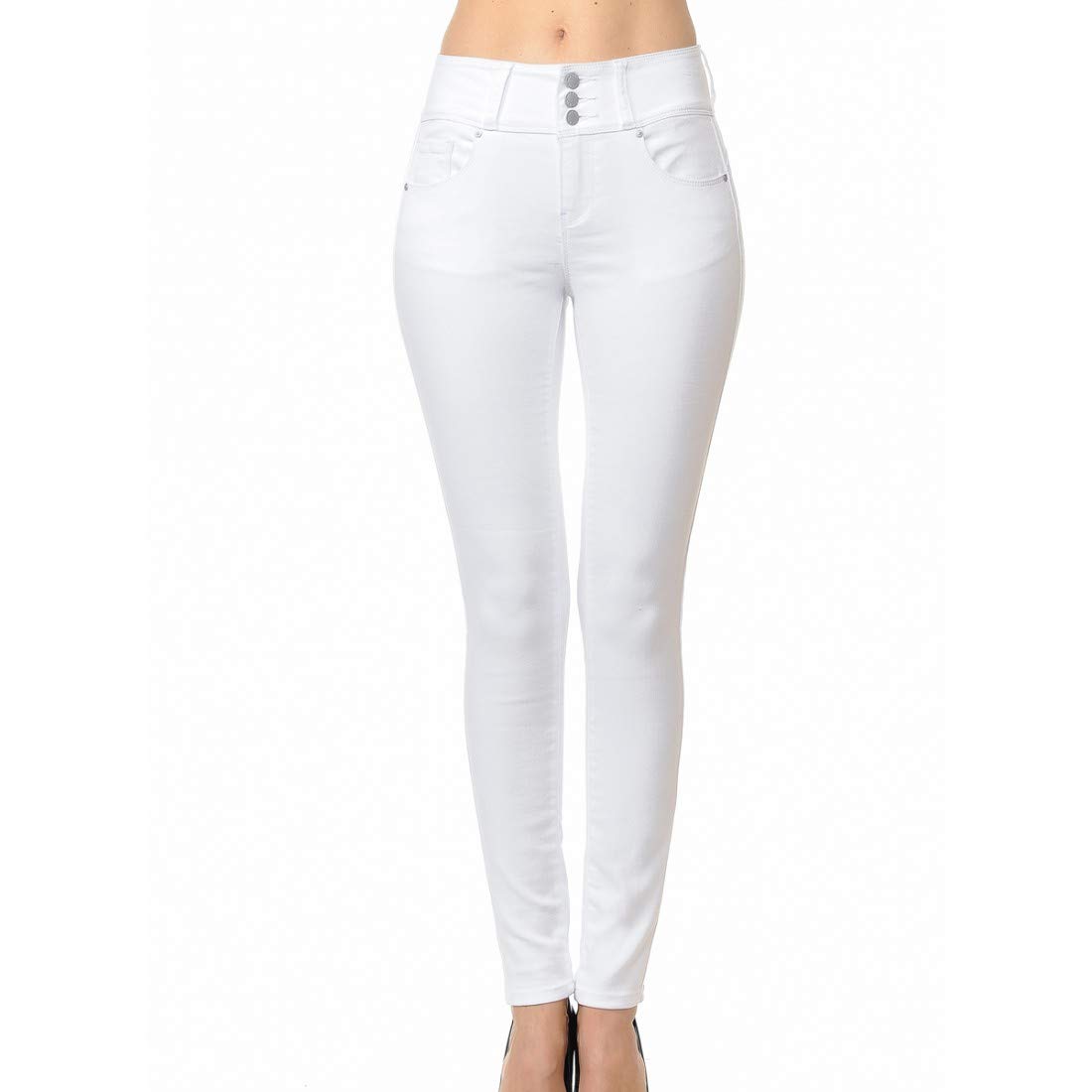 Vintage High Waisted Skinny Jeans for Women & Girls - Stretch Wax Denim with 