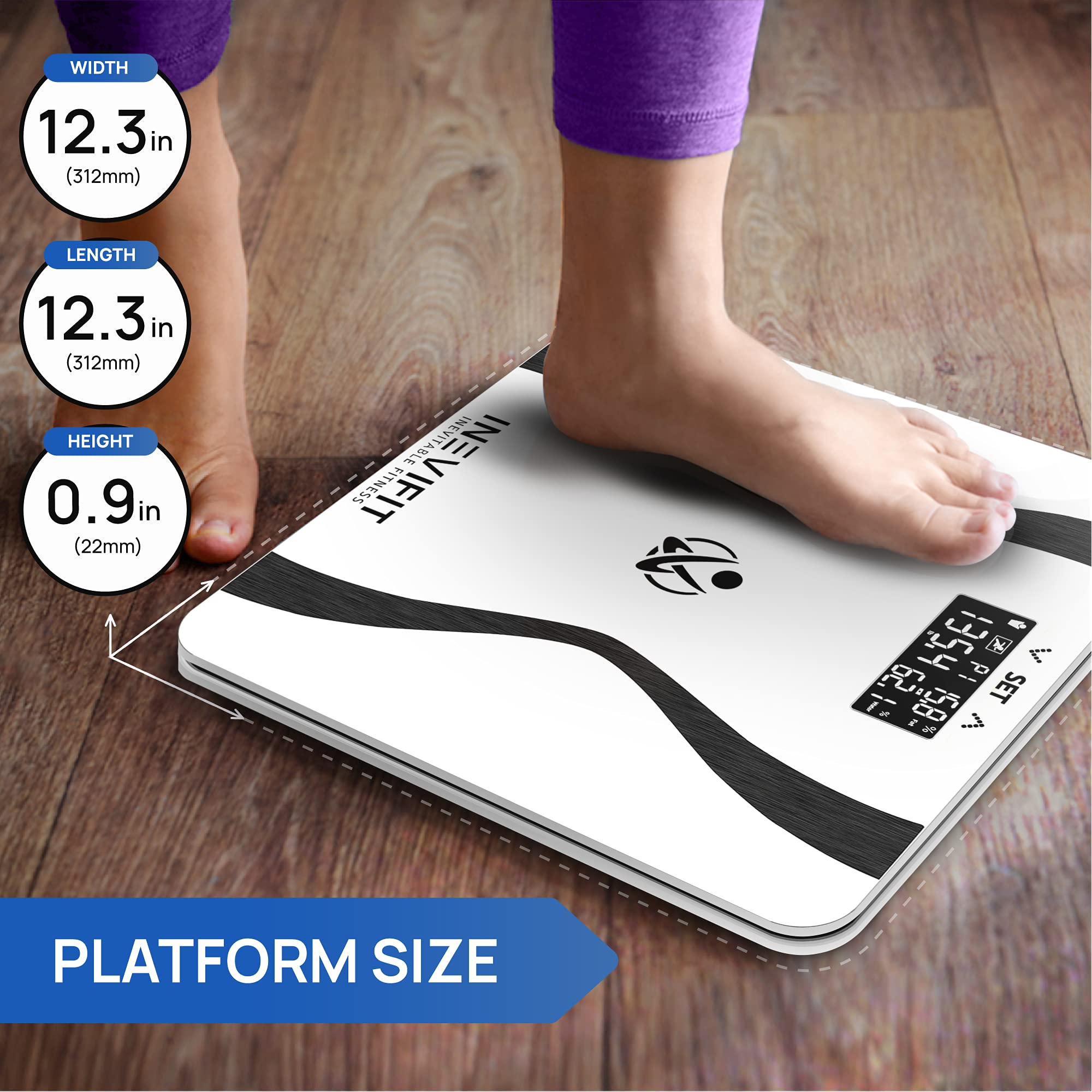 Inevifit Smart Body Fat Scale & Digital Food Scale Bundle - Accurate Body Composition Analyzer & Nutrition Tracking with BMI, Weight, Muscle Mass - Includes Batteries - Perfect for Home Gym & Healthy Cooking