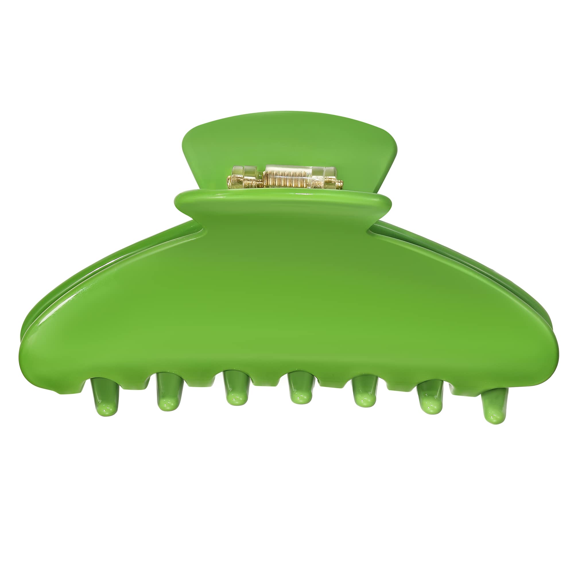 Large Hair Clips for Women - 4 Inch Green Claw Clips for Thick & Thin Hair, Fadeless Non-Slip Strong Hold (Cellulose Acetate) - Perfect for Work, Gym & Everyday Hairstyles