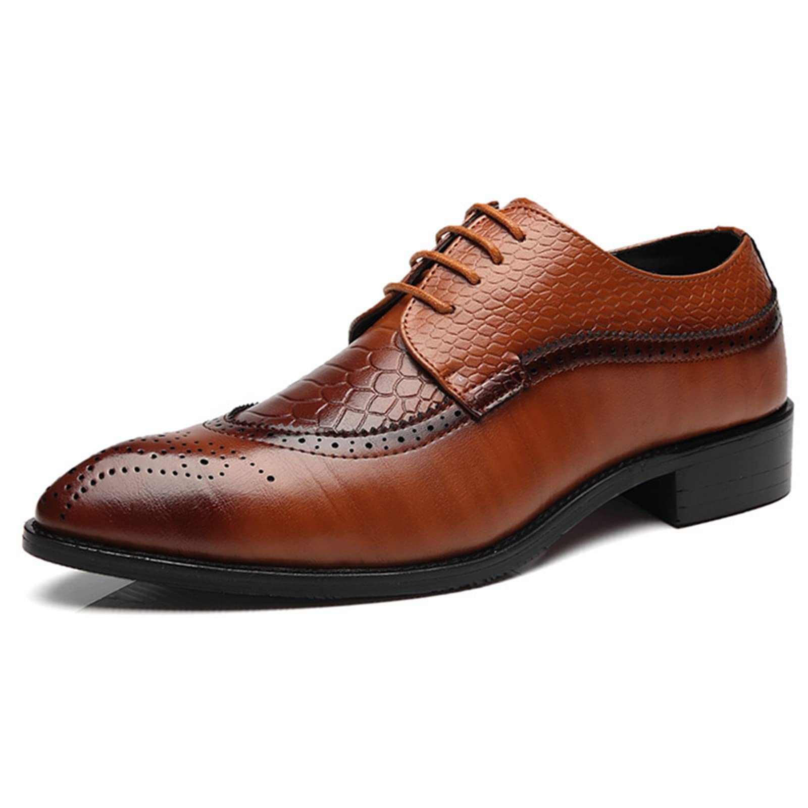 Stylish Men's Wingtip Oxford Dress Shoes - Premium Leather Business Casual & Wedding Shoes for Outdoor & Formal Events