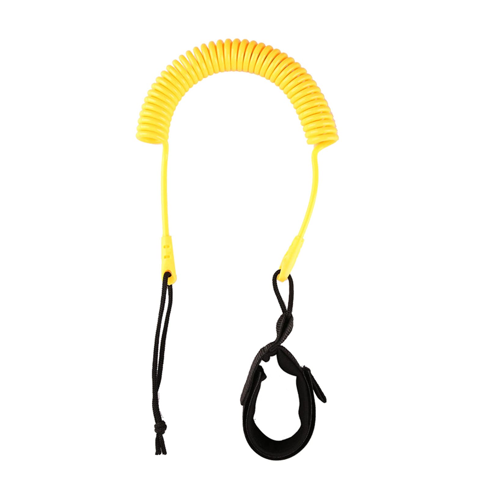 Premium 10ft Coiled SUP Leash for Surfing & Paddle Boarding - Elastic Design for Flat & Open Water - Compatible with Stand Up Paddle Boards, Bodyboards, Kayaks & Boats (Yellow) - Ideal for Wave Riding, Ocean Adventures & Water Sports Safety