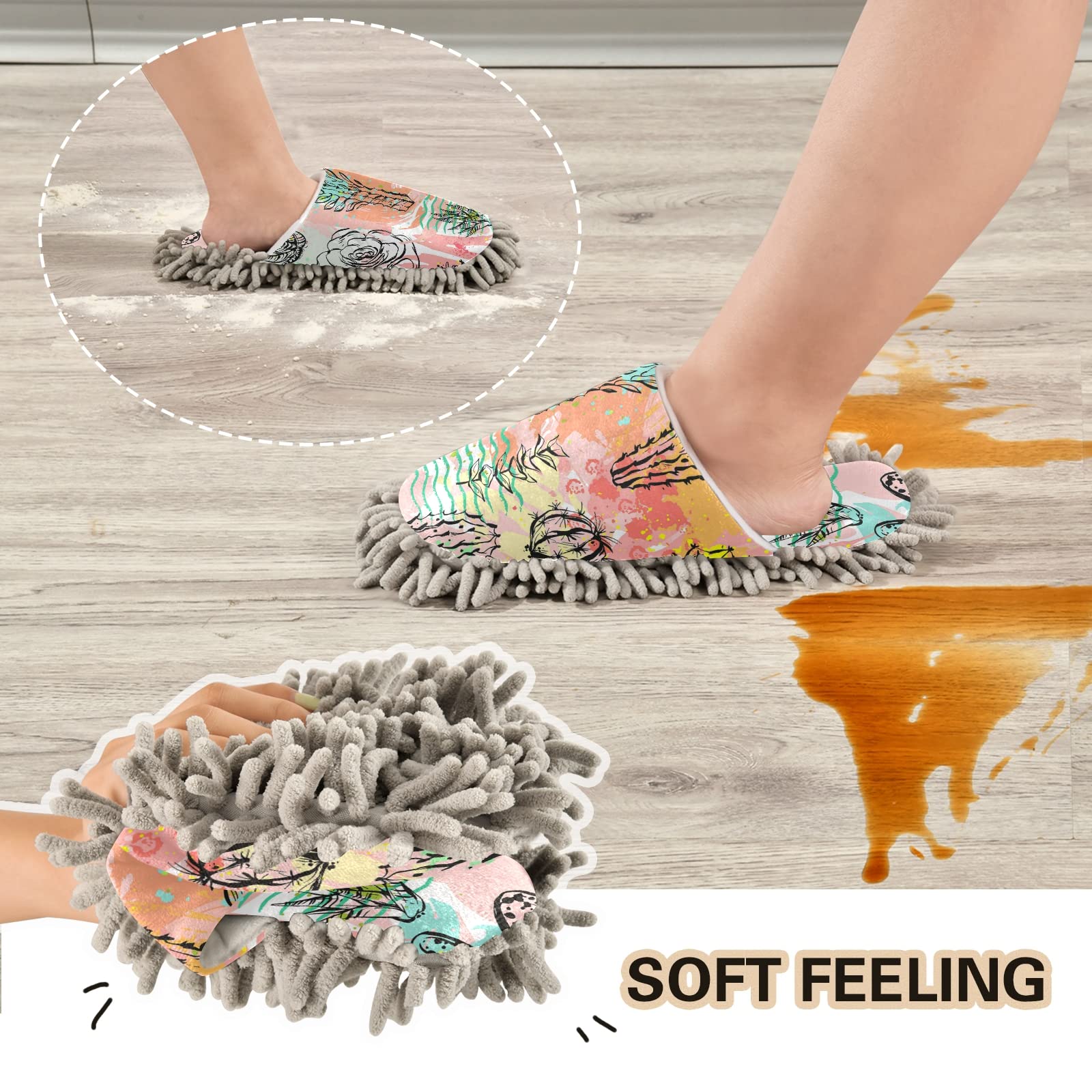 Oyihfvs Mop Slippers Shoes - Unisex Cleaning Slippers for Home & Spa, Dusting House Shoes Size M-L | Perfect for Floor Cleaning, Pet Hair Removal & Quick Dusting