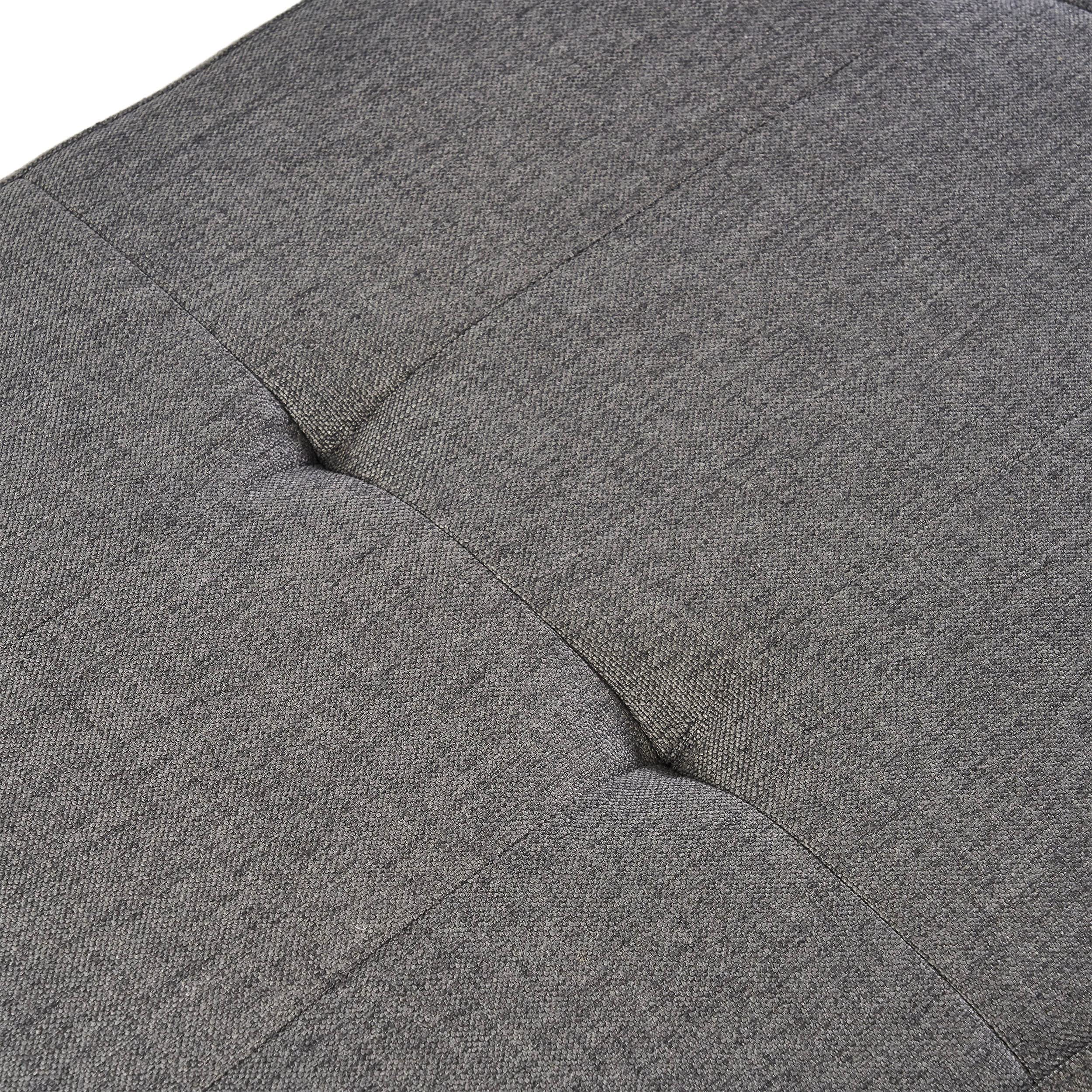 Christopher Knight Home Obert Ottoman - Dark Gray Storage Bench with Tufted Upholstery | Perfect for Living Room, Bedroom & Entryway Seating & Organization