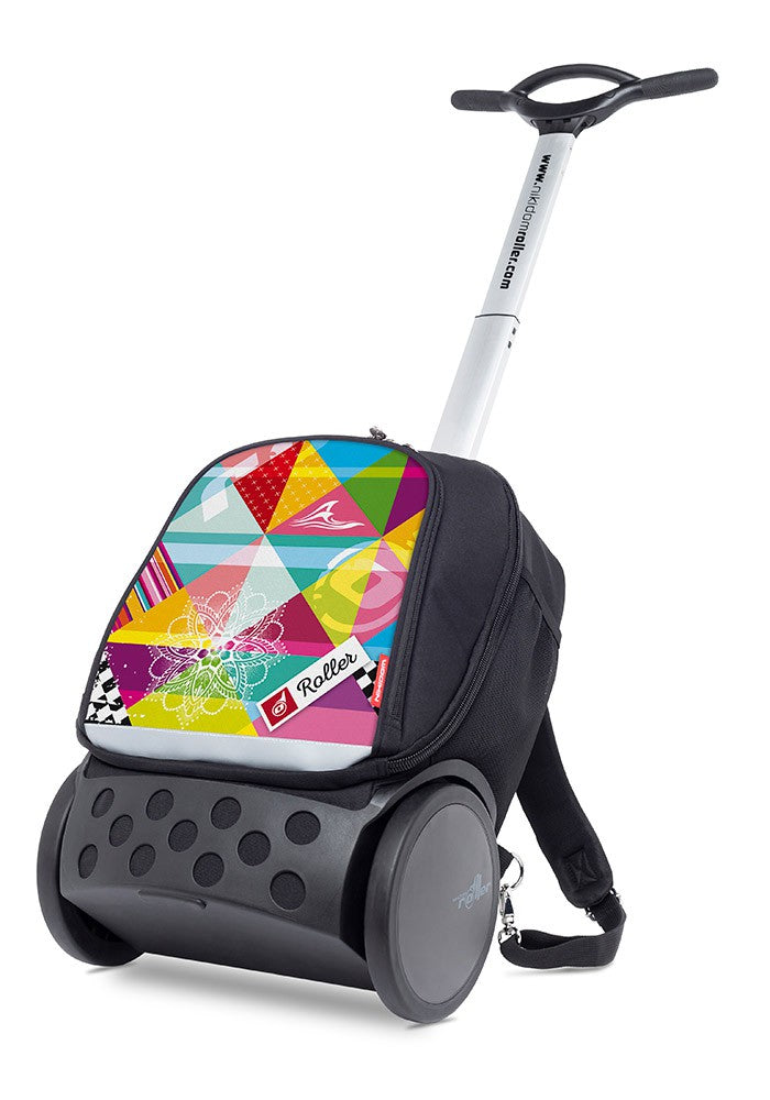 Nikidom Roller UP Trolley School Backpack for Girls - Lightweight Wheeled Travel Bag with Adjustable Handle, Perfect for School, Travel & Daily Use (Supergirl Design)