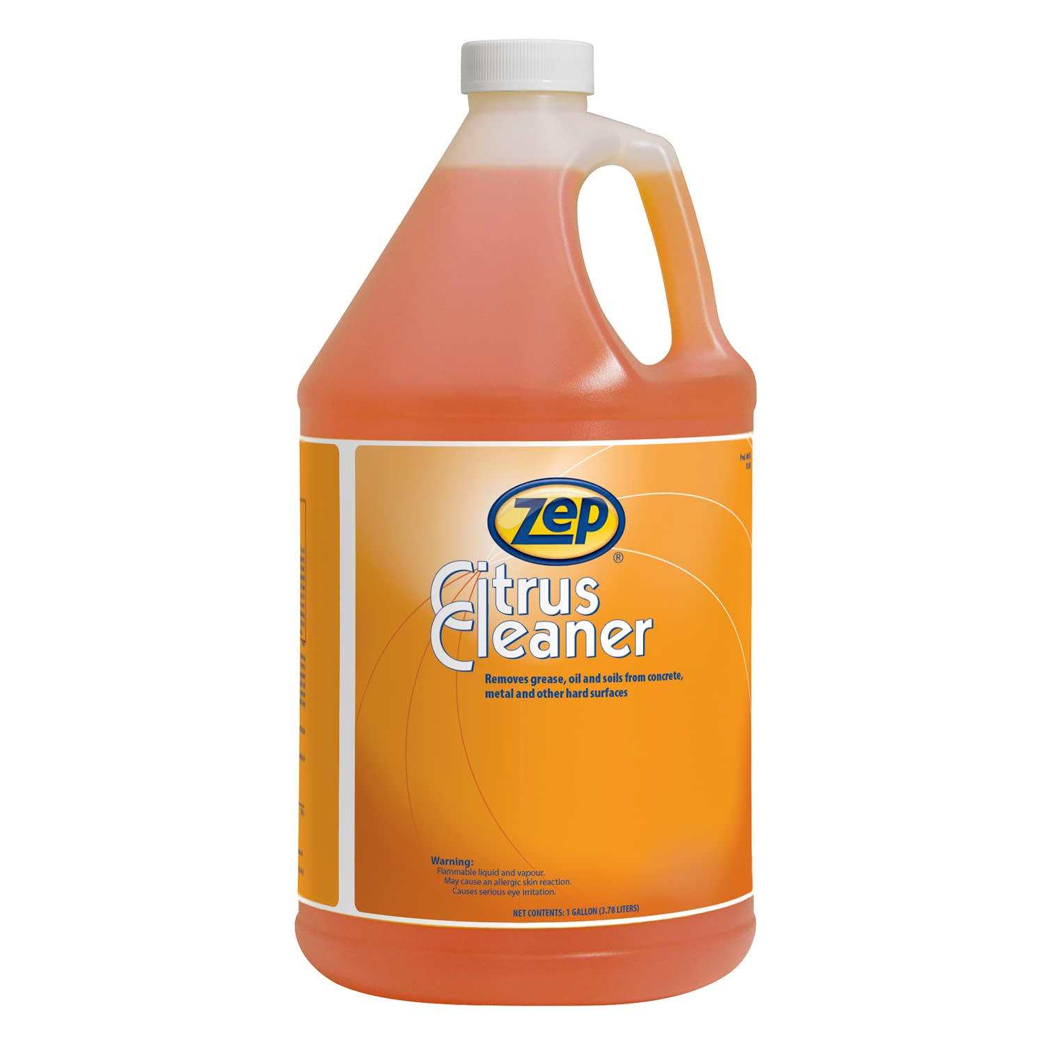 Zep Citrus Cleaner and Degreaser - 1 Gallon (Case of 4) - Powerful Concentrated Formula for Removing Grease, Oil, Grime from Concrete, Metal & Hard Surfaces - Ideal for Garages, Driveways, Workshops & Industrial Use