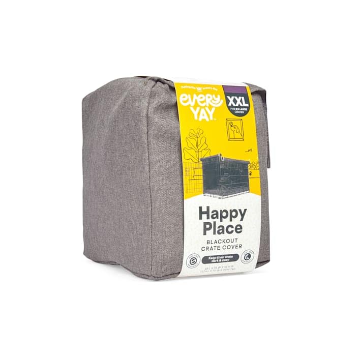 EveryYay Happy Place Grey Blackout Dog Crate Cover 49