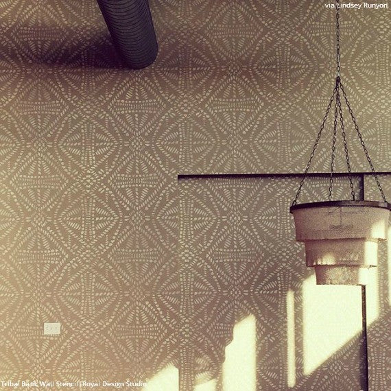 Tribal Batik Allover Wall Stencil - DIY Home Decor Stencil for Wall Painting, Furniture & Crafts | Perfect for Boho, Ethnic & Tropical Room Designs