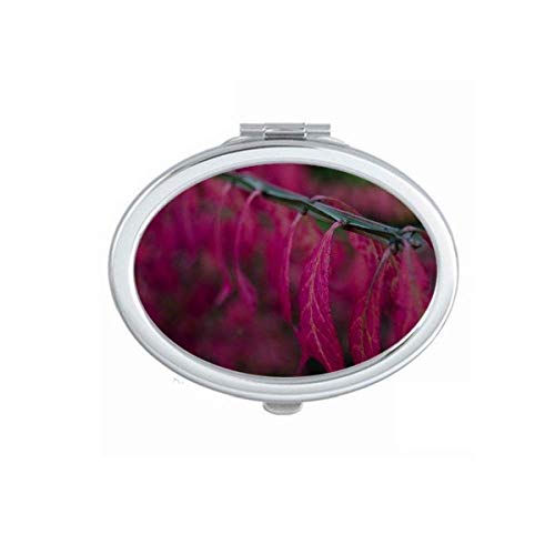 DIYthinker Red Leaf Plant Nature Photography Mirror - Portable Folding Double-Sided Makeup Mirror with Stand, Perfect for Travel, Home Vanity & Professional Makeup Artists