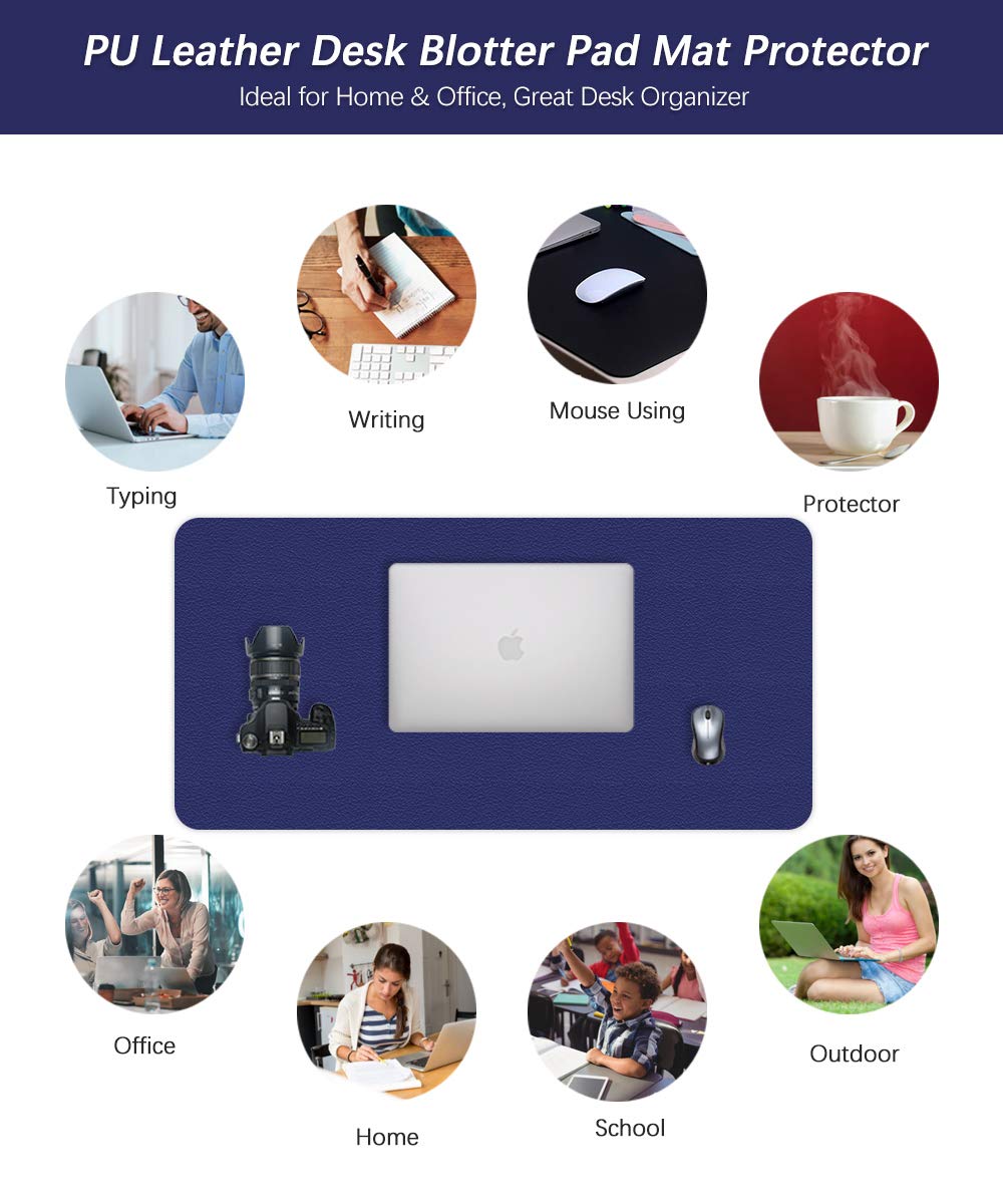 Premium PU Leather Office Desk Mat - 16