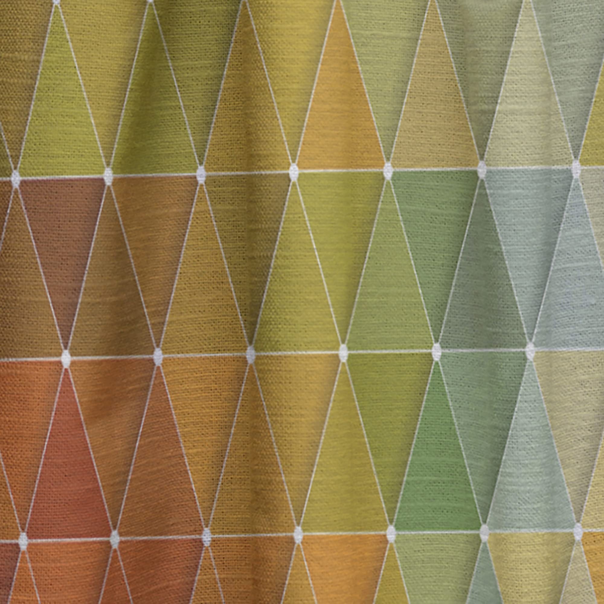 DesignQ Geometric Triangle Pattern Curtains - Red, Gray & Green Thermal Insulated Drapes for Bedroom & Living Room - Single Panel 52x120 Inches - Perfect for Modern Home Decor & Sunlight Control