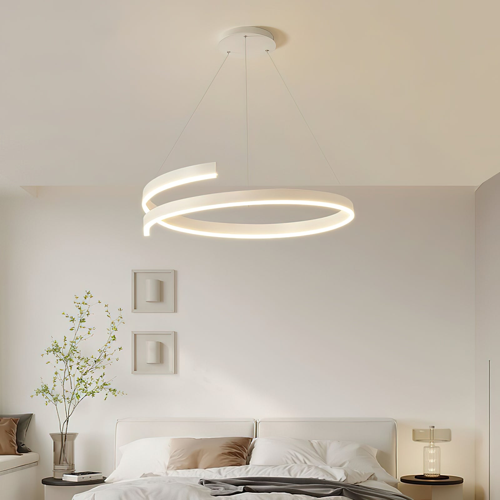 Minimalist Ring Pendant Lamp - Modern Nordic Style Ceiling Light Fixture for Living Room, Bedroom, Dining Room & Office Decor
