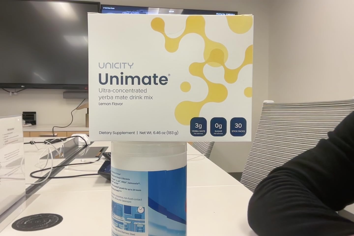 Unicity Unimate Lemon Ginger Yerba Mate Drink Mix - Ultra Concentrated Herbal Supplement (30 Stick Packs) | Healthy Coffee Alternative & Natural Energy Booster | Perfect for Morning Routine, Workout Fuel & Travel