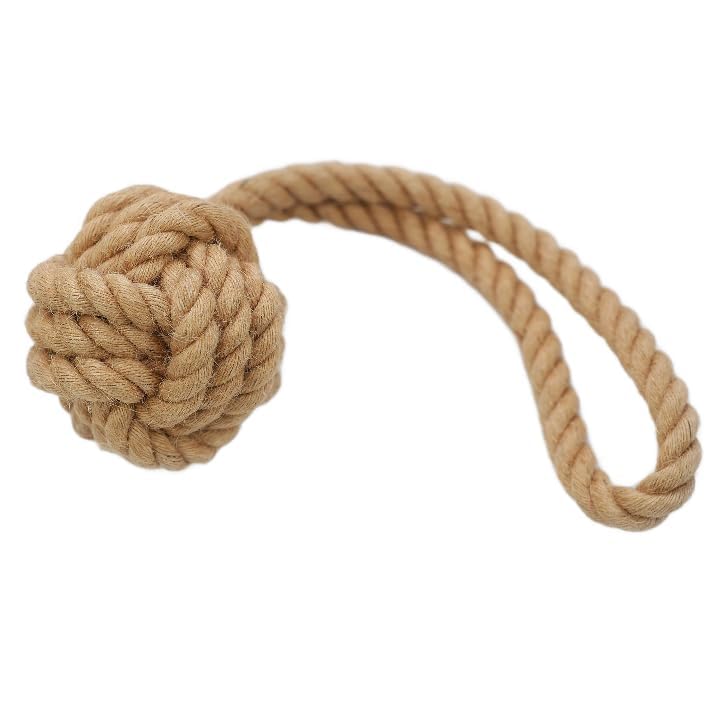 Natural Hemp Tug Rope Ball for Dogs - Handmade Eco-Friendly Chew Toy | Durable & Sustainable Hemp Rope Dog Toy for Fetch, Tug-of-War & Teeth Cleaning | Perfect for Indoor & Outdoor Playtime