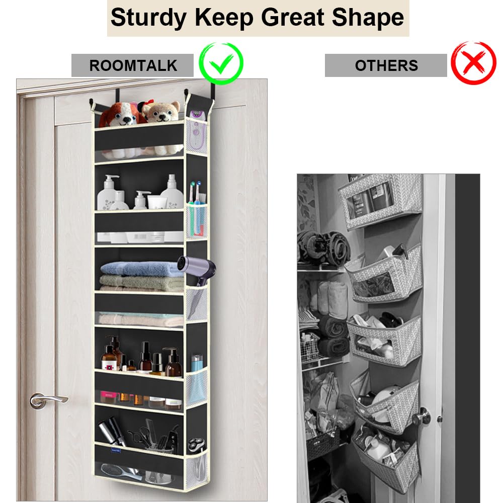 5-Shelf Over The Door Hanging Organizer with 10 Side Pockets - Space Saving Storage for Bathroom, Bedroom, Closet - Perfect for Baby Accessories, Kids Toys, Shoes & More (13