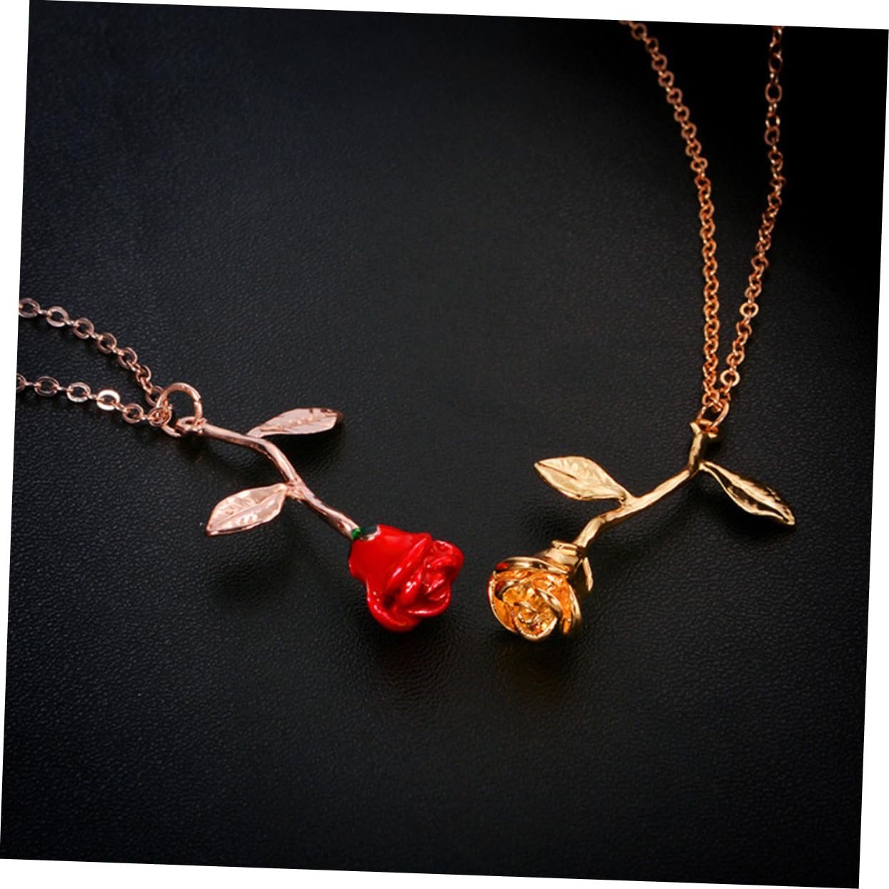 GALPADA 3-Piece Rose Gold Flower Choker Necklace Set for Women - Valentine's Day Gift, Romantic Date Jewelry, Wedding Accessory, Party Wear