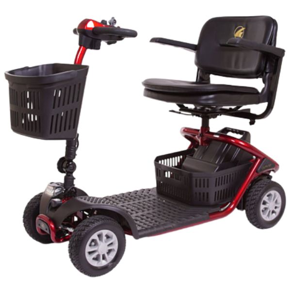 Golden Technologies LiteRider 4 Wheel Mobility Scooter GL141 - Lightweight Foldable Electric Scooter for Adults & Seniors - Indoor & Outdoor Use for Shopping, Travel, and Daily Mobility