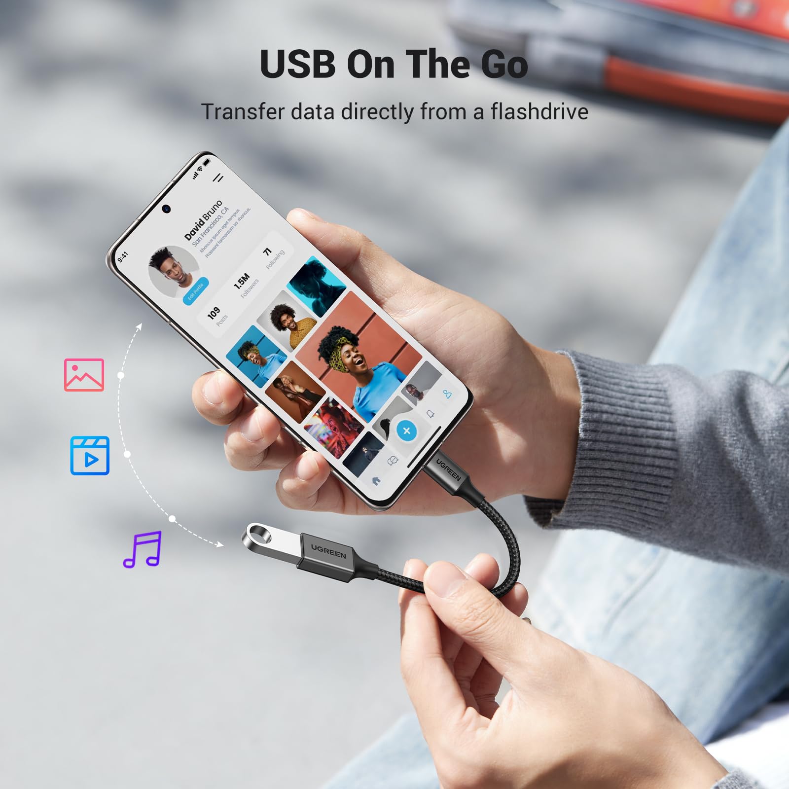 UGREEN 10Gbps USB C to USB Adapter 2 Pack - Aluminum USB 3.2 Type C Male to USB Female OTG Cable - Compatible with iPhone 15/16, MacBook Pro 2023/Air 2022, iPad Pro/Mini - Fast Data Transfer for Phones, Laptops, Tablets (Black)