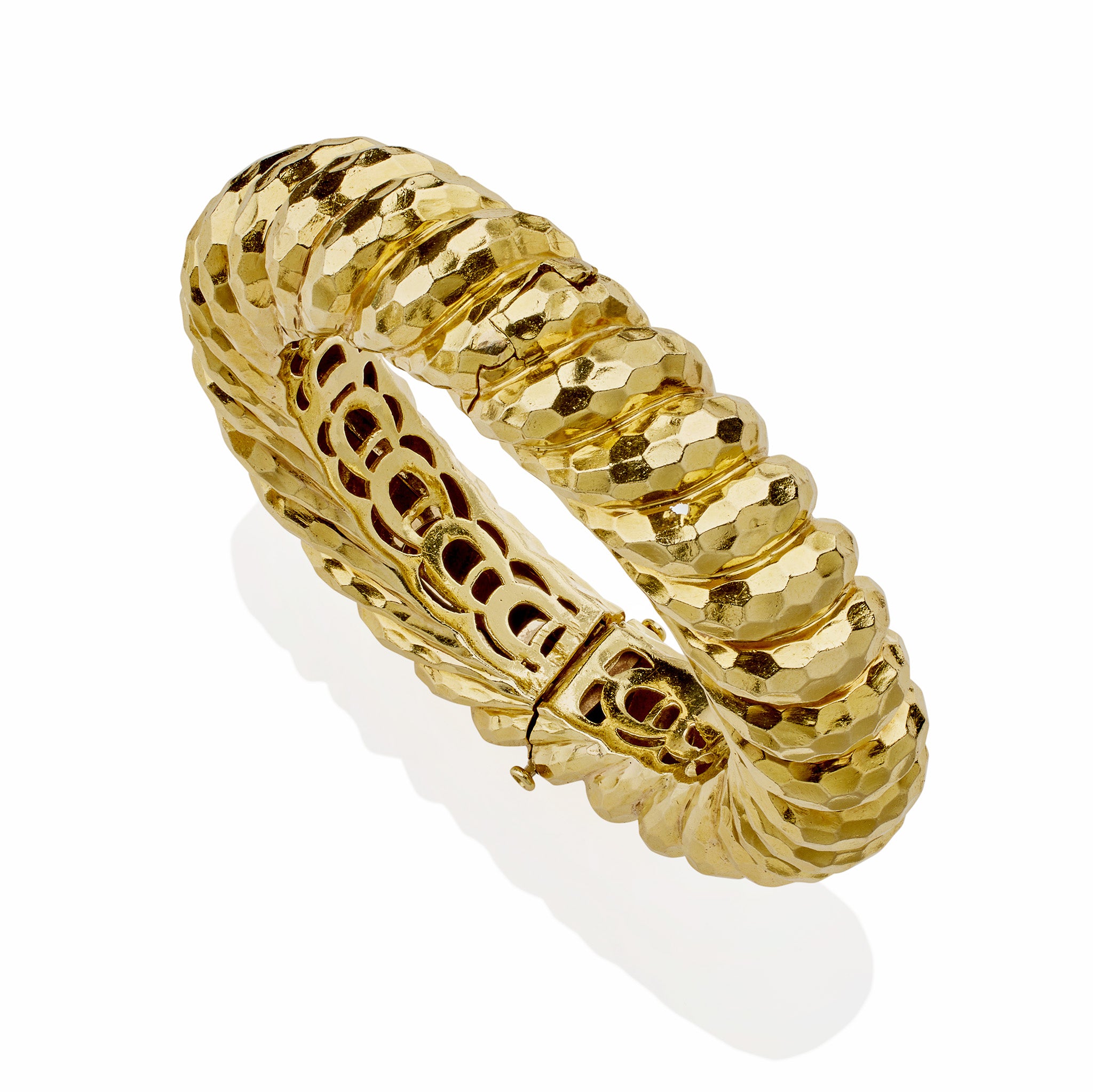 Henry Dunay Faceted Bangle Bracelet - 18K Gold Luxury Cuff Bracelet for Women, Elegant Handmade Jewelry Gift for Anniversary, Birthday & Special Occasions | Perfect for Evening Galas, Weddings & Red Carpet Events