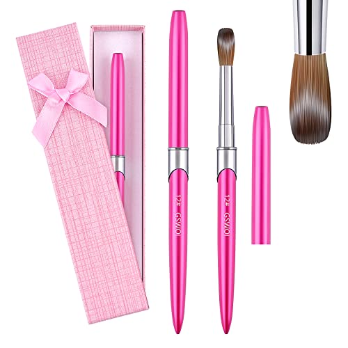 GSWOI 100% Kolinsky Acrylic Nail Brush Set (Sizes #6/8/10/12/14) - Professional Nail Art Brushes for Acrylic Powder Application - Premium Upgrade Gift Box - Perfect for Salon, Home Manicure & Nail Extension
