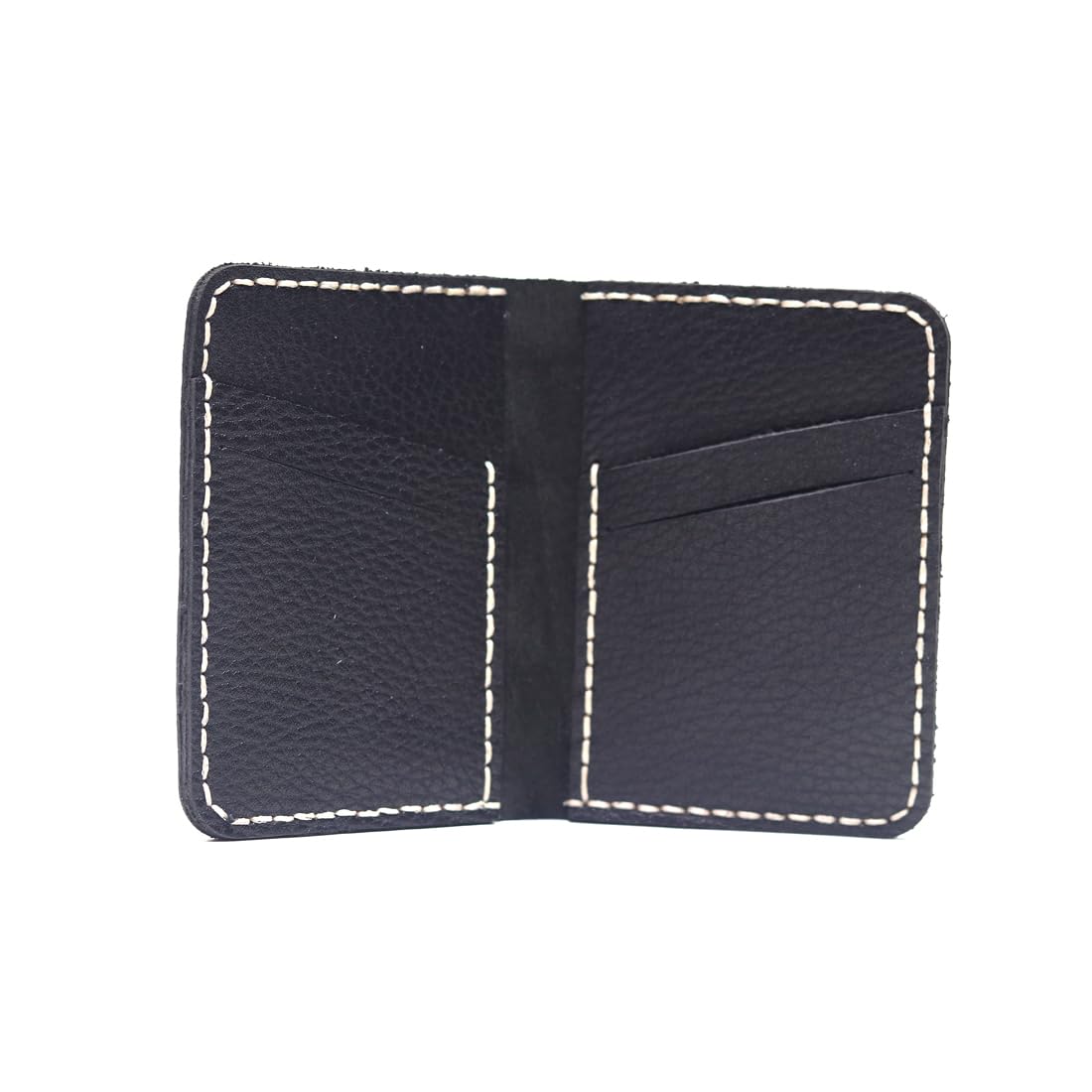 Handmade Leather Card Holder Wallet - Large Capacity Multi-Slot Folding Slim Wallet for Men & Women (Black) | Perfect for Business, Travel & Everyday Use