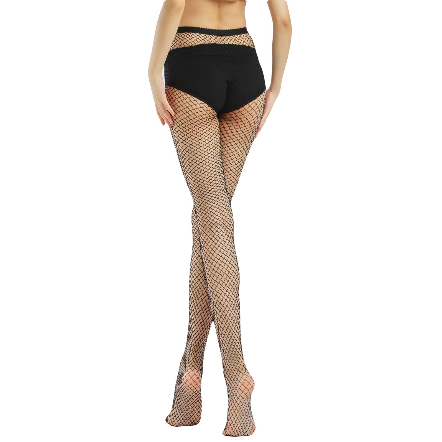 AOUN&HOUN Women's Sexy Fishnet Stockings - Thigh High Pantyhose with High Waist | Perfect for Halloween Costumes, Cosplay, Night Out & Date Night