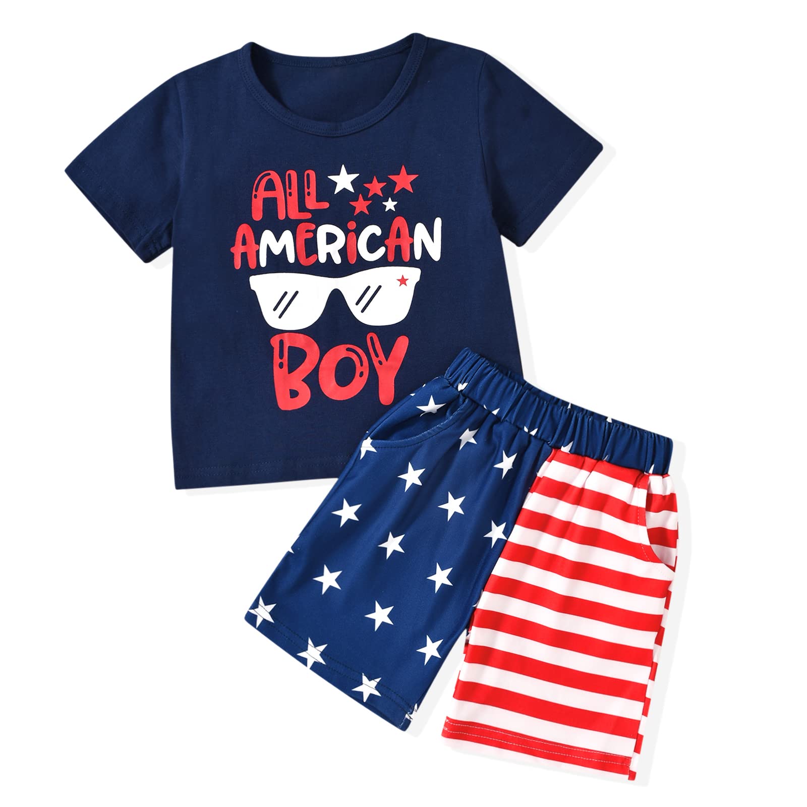Aalizzwell Toddler Boys Short Sleeve T-Shirt & Camo Shorts Set - Summer Outfit for Playdates, Beach & Outdoor Adventures