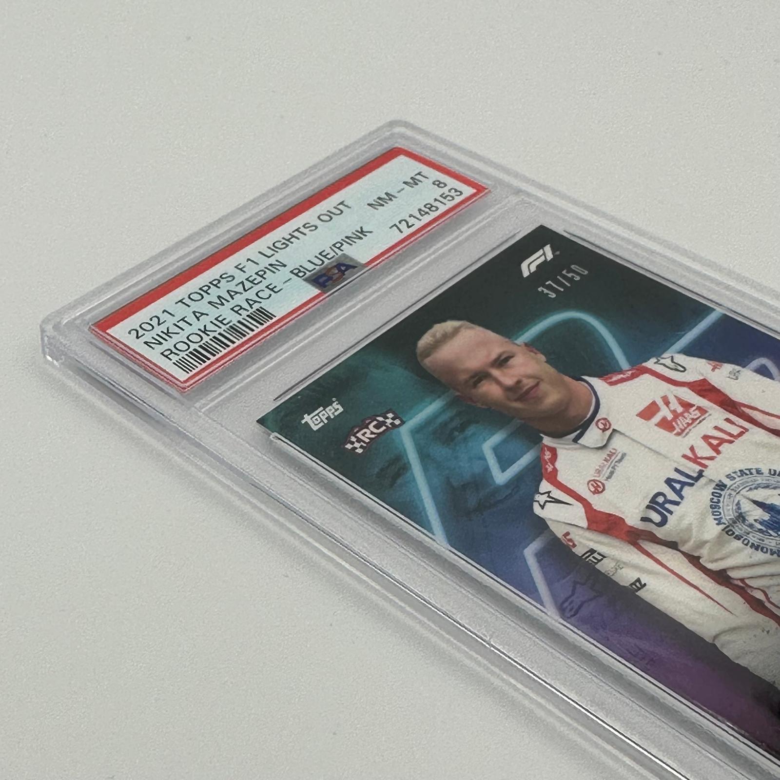 PSA 9 Graded 45/50 Nikita Mazepin Rookie Race Card - Rare Collectible for F1 Racing Fans & Sports Memorabilia Enthusiasts - Perfect for Display, Trading, and Investment