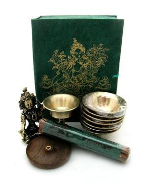 Green Tara Travel Altar - Portable Buddhist Shrine for Meditation, Prayer & Spiritual Practice - Perfect for Home, Office, Travel & Outdoor Rituals