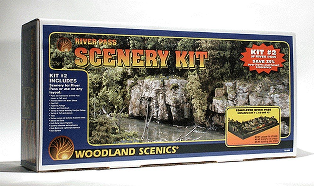 HO Scale River Pass Scenery Kit for Model Train Layouts - Realistic Water & Landscape Features - Perfect for Woodland Scenics Train Sets & Diorama Displays