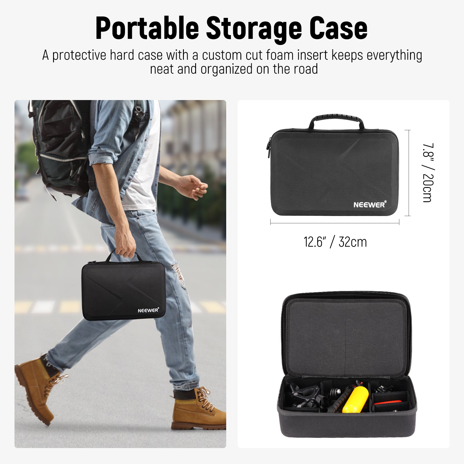 NEEWER 65 in 1 Action Camera Accessories Kit for GoPro Hero 11/10/9/8/7, DJI Osmo - Waterproof Case, Mounts, Batteries - Perfect for Vlogging, Travel & Outdoor Adventures