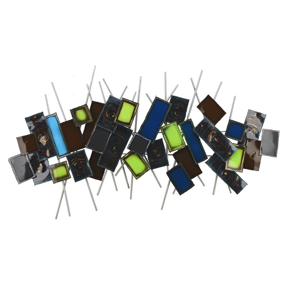 Hand-Painted Etched Metal Wall Art Sculpture - Abstract Modern Home Decor for Living Room, Bedroom & Office