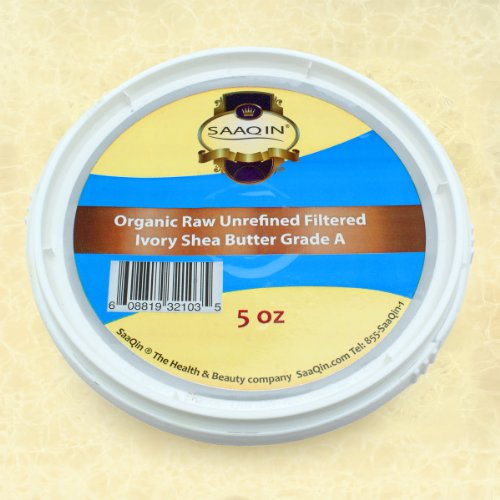Pure Organic Ivory Shea Butter 5 Oz - Filtered & Creamy Raw Shea Butter from Ghana for Skin Care, Hair Treatment & DIY Beauty Products