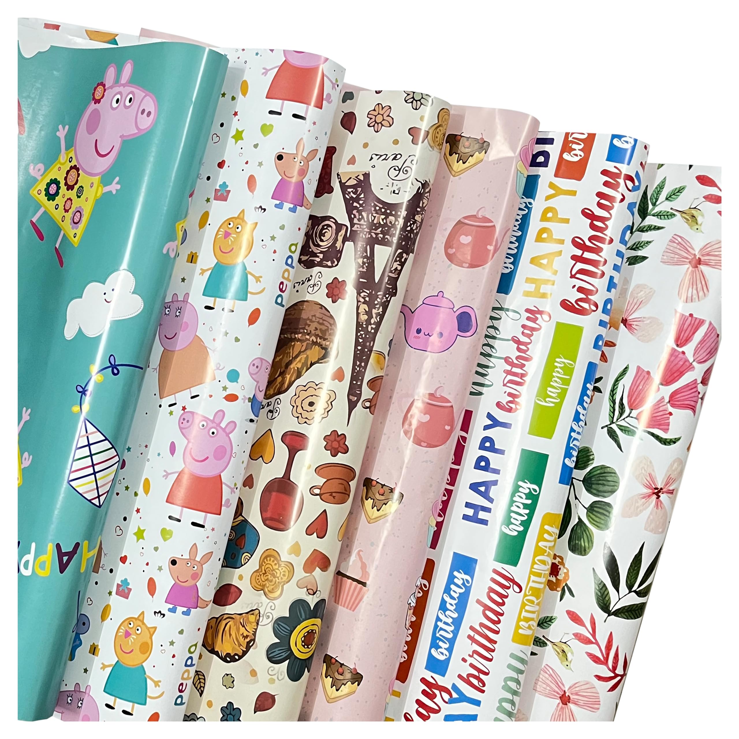 Accuprints Premium Gift Wrapping Paper Set - 6 Rolls of Multi-Design Wrapping Paper (20