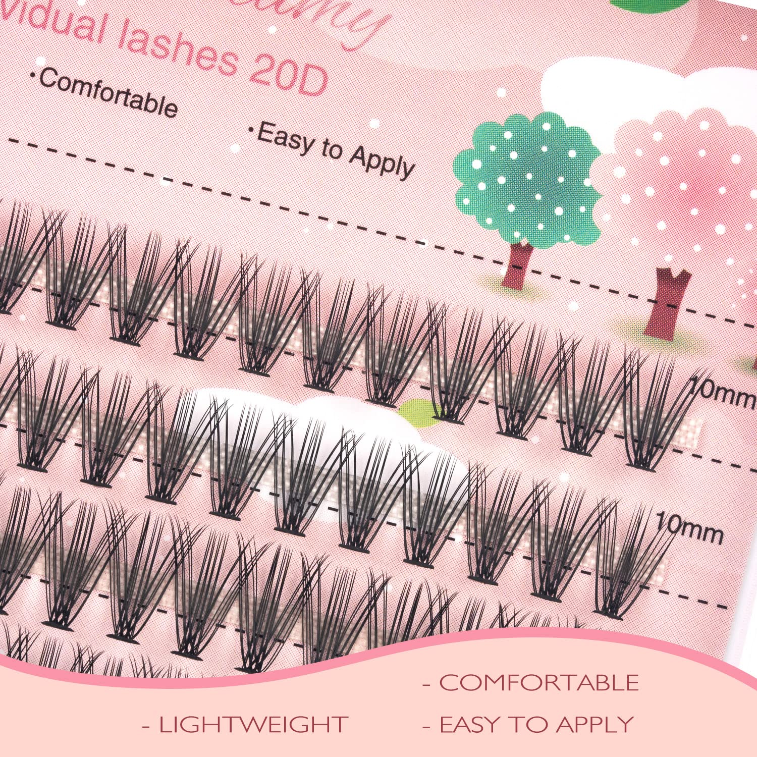 20D Lash Clusters - 240pcs Individual Volume Eyelash Extensions, 10-14mm Mixed Lengths, 20 Roots C Curl 0.07mm Thin Lashes for Natural Look | Perfect for Daily Wear, Special Occasions & Professional Makeup Artists