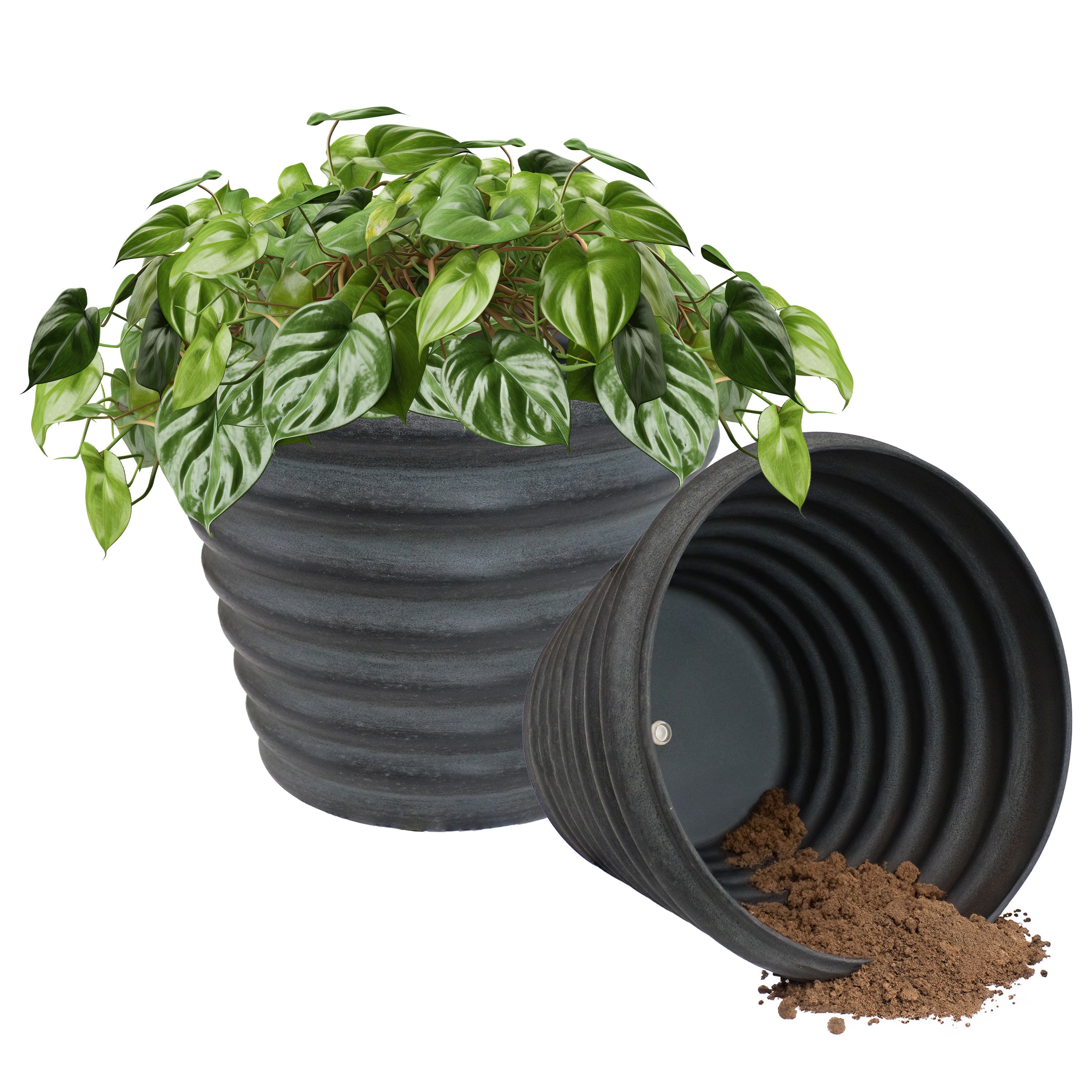 Sunnydaze Molly 12.5 Inch Metal Outdoor Planters - Rust-Resistant Garden Pots for Patio, Deck & Balcony Decor - Perfect for Flowers, Succulents & Herbs