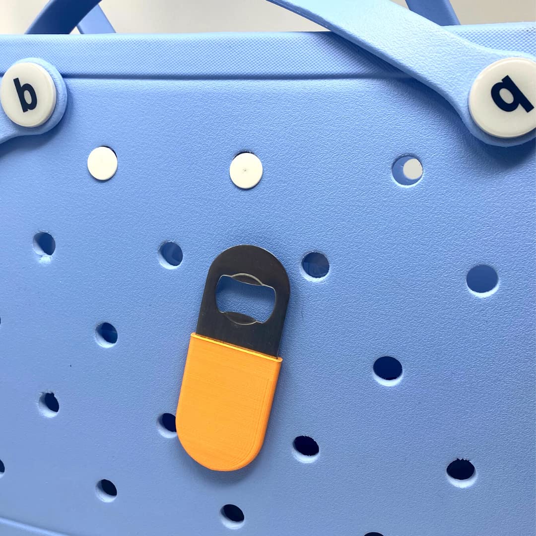 BOGLETS - Orange Bottle Opener Charm Accessory for Bogg Bags | Compact & Convenient Bottle Opener Attachment for Tote Bags | Perfect for Beach Trips, Picnics & Outdoor Adventures