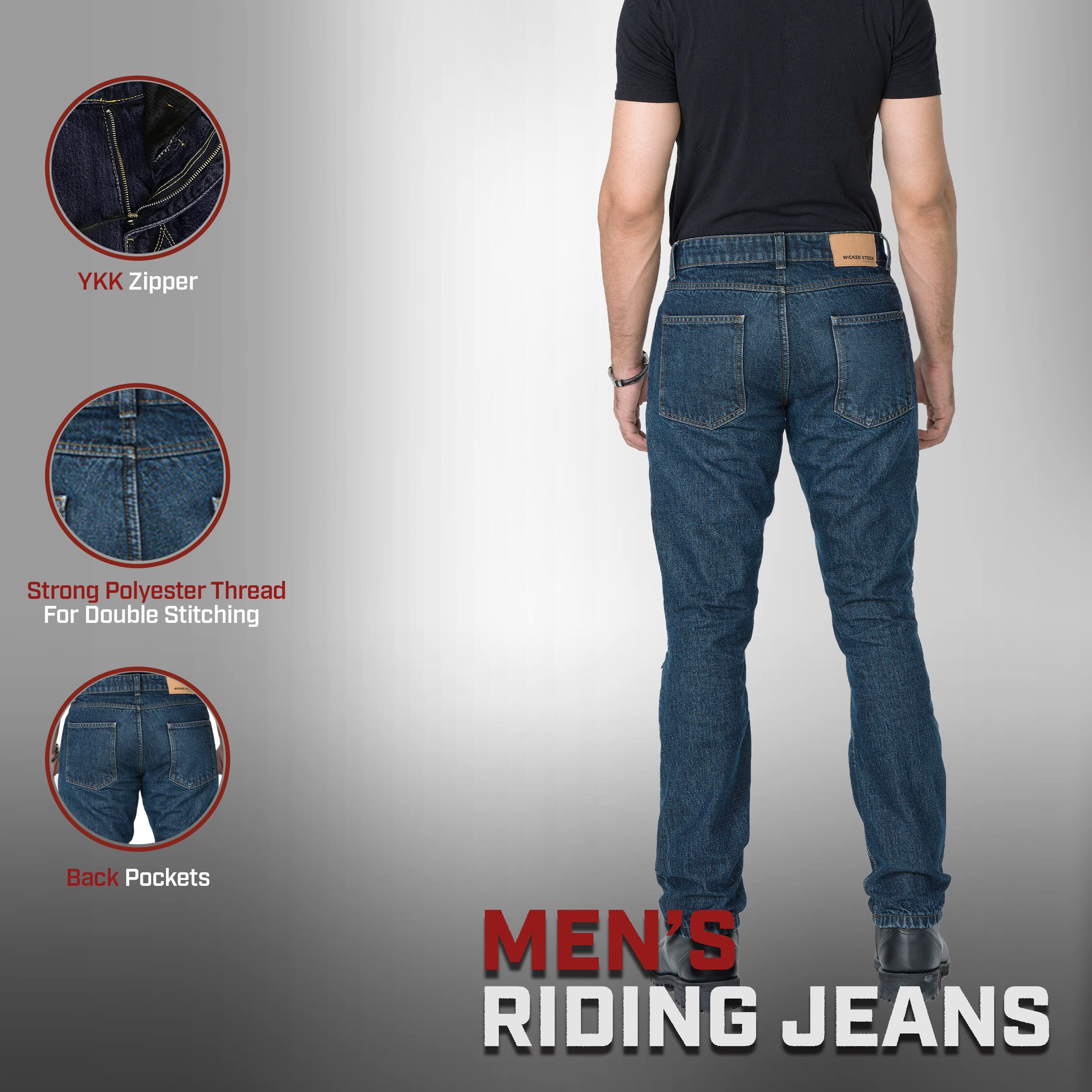 Men's Motorcycle Riding Jeans with CE Level 2 Armor - Dirtbike & Dual Sport Pants for Adventure Riding