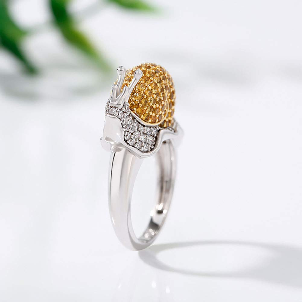 Jeulia Dream Garden Snail Design Sterling Silver Ring - Romantic Jewelry Gift for Women, Engagement & Anniversary Rings - Perfect for Proposals, Weddings & Special Occasions