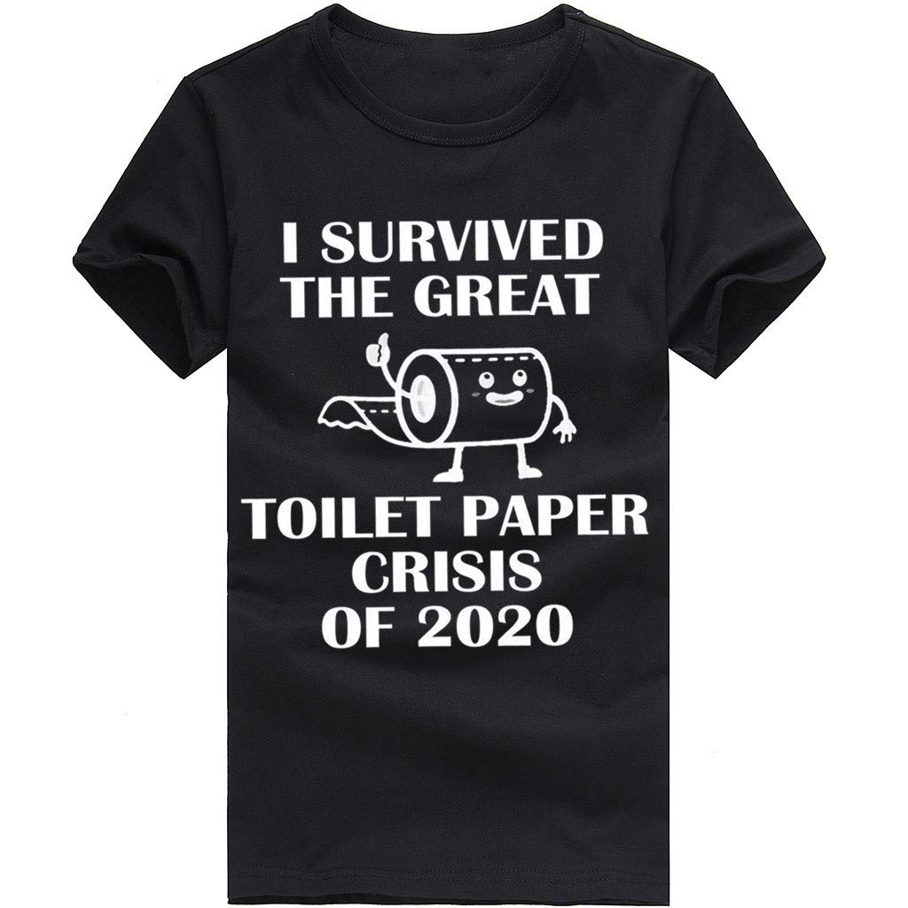 Yamart Unisex Funny Toilet Paper Apocalypse Crisis T-Shirt - Casual Workout Tee for Men & Women - Perfect for Gym, Running, and Everyday Wear - Black