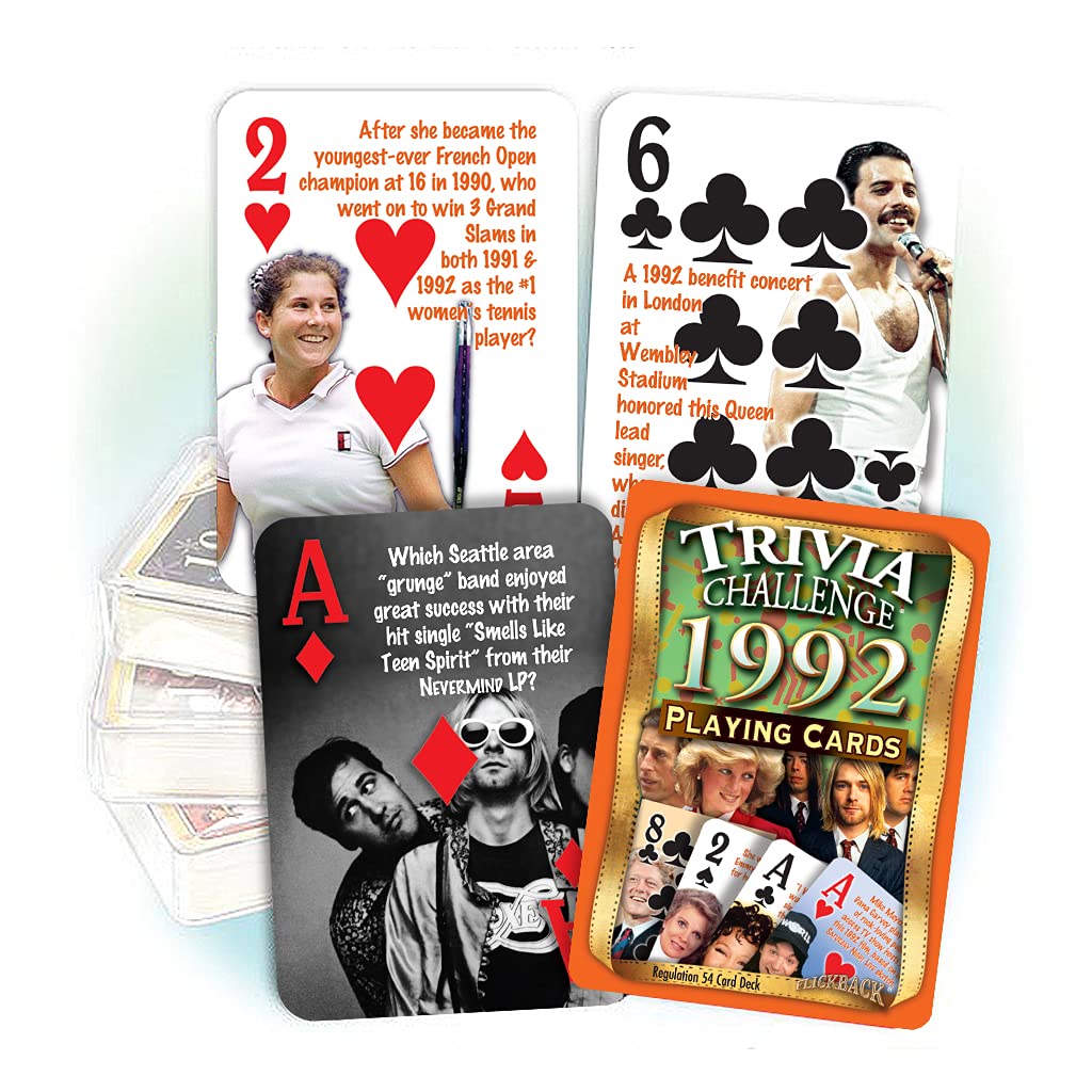 1992 Trivia Playing Cards - Fun Nostalgic Gift for 1992 Birthdays & Anniversaries - Perfect for Parties, Game Nights & Collectors