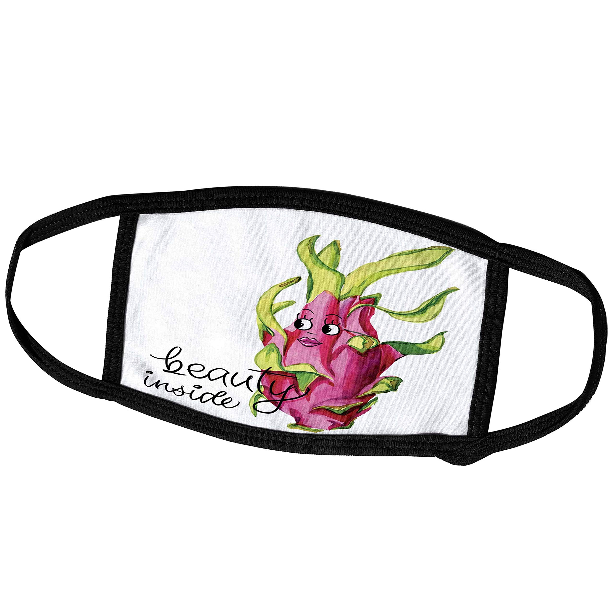 3D Rose Dragon Fruit Face Masks - Reusable Cloth Face Coverings with Adjustable Ear Loops - Perfect for Daily Use, Travel, and Outdoor Activities